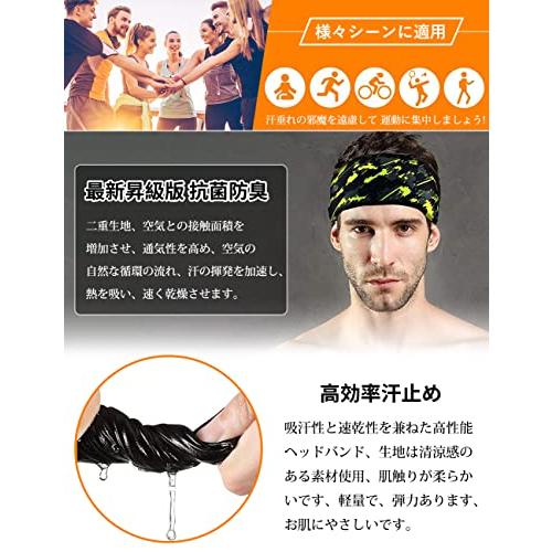 ヘアバンド メンズ スポーツ 専門機関UPF50+(認証済み)・高効率汗止め・肌に優しいヘッドバンド 汗止め 高弾力 吸汗速乾 抗菌防臭 肌触り |  | 02