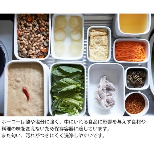 野田琺瑯(Nodahoro) 保存容器 ホーロー 耐熱 持ち手付きストッカー 丸形ラウンド Sサイズ シール蓋付 中身が見える ホワイトシリーズ |  | 02