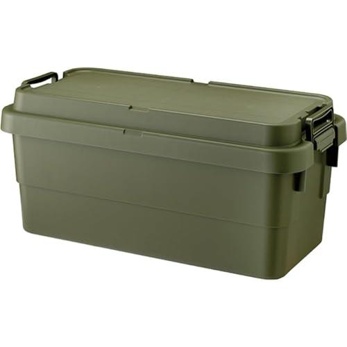 リス(RISU) 収納ボックス トランクカーゴ 70L グリーン 日本製 TC-70S コンテナ ボックス スタッキング 屋外収納 キャンプ 防 | 