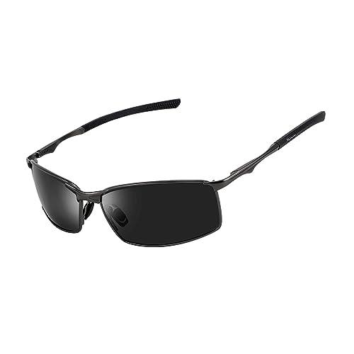 [FEISEDY] サングラス メンズ 偏光サングラス UV400保護 超軽量 運転／自転車／釣り B1029 (グレー/ブラック) | 
