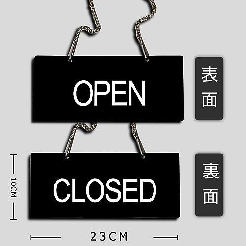 Seagron オープンクローズ看板 open close 札 プレート アクリル製 (23×10CMーブラックーA) |  | 01
