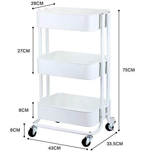 HANKEY キッチンワゴン 天板付き 収納ワゴン ベビーワゴン 台所収納 収納カート バスケットラック 整理棚 キャスター付き 移動式 ３段 |  | 01