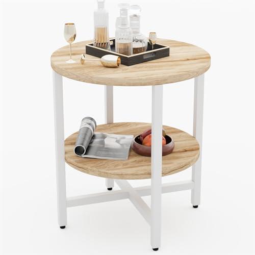 ZXD サイドテーブル コーヒー テーブル ベッド リビングサイドテーブル ソファ おりたたみ 幅33×奥行33×高さ40cm あさい胡桃色 | 