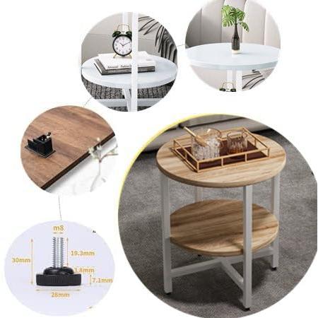 ZXD サイドテーブル コーヒー テーブル ベッド リビングサイドテーブル ソファ おりたたみ 幅33×奥行33×高さ40cm あさい胡桃色 |  | 02