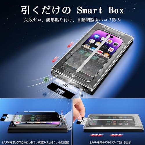 秒で貼り付け MINIKA 360度 見えないフィルム iPhone 14 pro ガラス