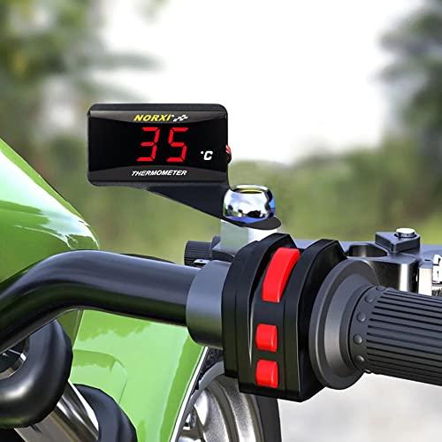NORXI バイク用 水温計 デジタル 防水 高温警告機能 12V ユニバーサル