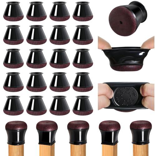 椅子脚カバー 椅子の足キャップ イス脚カバー シリコン 家具 足 傷防止 防音 滑り止め 細い 丸脚四角脚兼用 フェルトを巻いて 16個入り 黒 | 