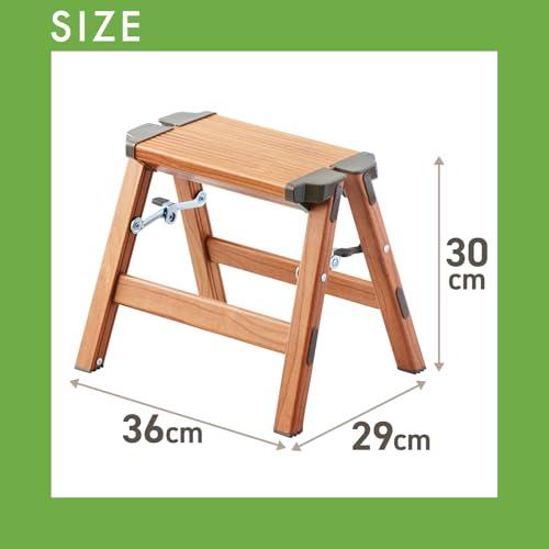 天馬 おしゃれで軽いアルミの踏み台 ウッディステップ1段 室内用 折りたたんで隙間に収納できる脚立 ステップ幅36×奥行29×高さ30cm |  | 02