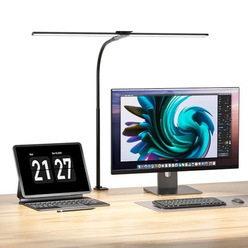 Wobane デスクライト クランプライト led ダブル光源 目に優しい 卓上ライト 1200lm超高輝度 電気スタンド電球色・白色・昼光色/ | 