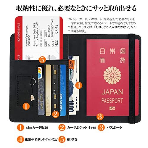 [Hueapion] パスポートケース スキミング防止 パスポートカバー 多機能収納ポケット パスポート カードケース ラベルウォレット 高級P |  | 01