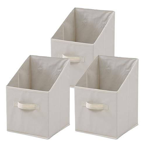 山善(YAMAZEN) 収納ボックス 縦型 取手付き カラーボックス対応3個組 衣類 小物 収納 折りたたみ どこでも収納ボックス 幅25×奥行 | 