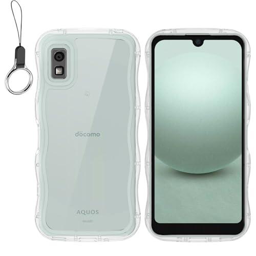 QAZWERT AQUOS WISH3 SH-53D ケース クリア ウェーブ ソフト TPU
