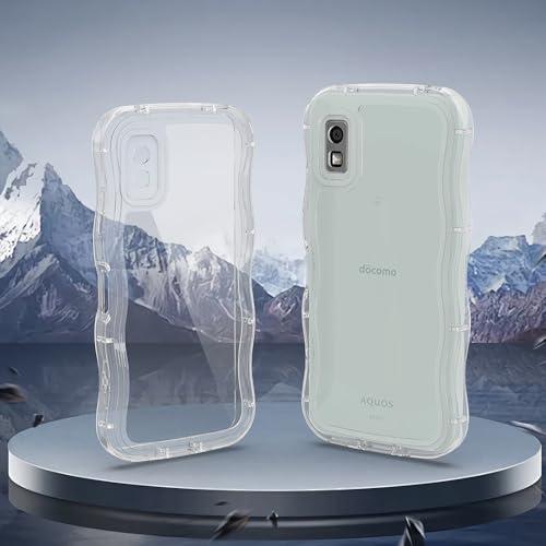QAZWERT AQUOS WISH3 SH-53D ケース クリア ウェーブ ソフト TPU
