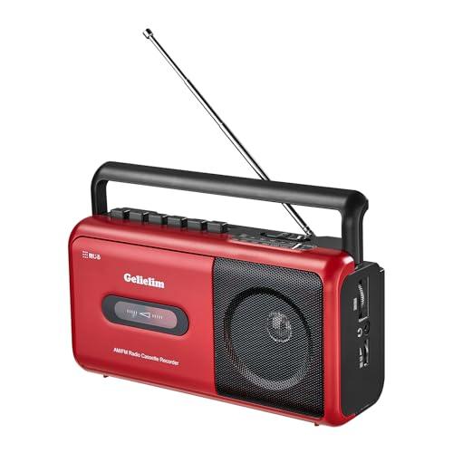 Gelielim ラジカセ FM/AM/ワイドFM対応 カセットテープ再生/録音