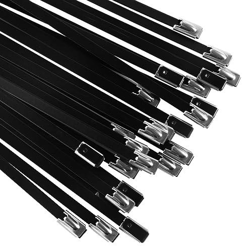 OFFO 黒色ステンレスバンド 7.9mm幅 100％ステンレススティール製の結束ばんどです 耐熱性・耐候性・耐紫外線・耐食性 屋内外での使用な | 