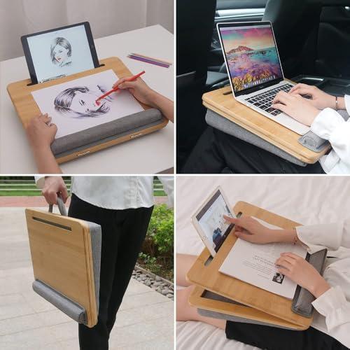 OIWAI 膝上テーブル ノートパソコンデスク 角度/高さ調節 マウスバッドなしで使用便利 クッションテーブル ノートパソコン用ラップデスク 膝 |  | 01