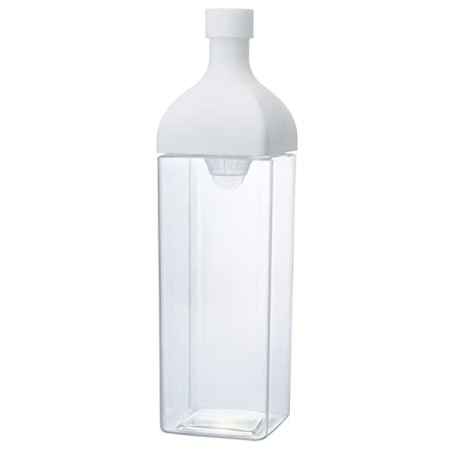 HARIO(ハリオ) カークボトル 1200ml ホワイト 樹脂製 縦横 ピッチャー 茶こし付き 日本製 KAB-120-W | 