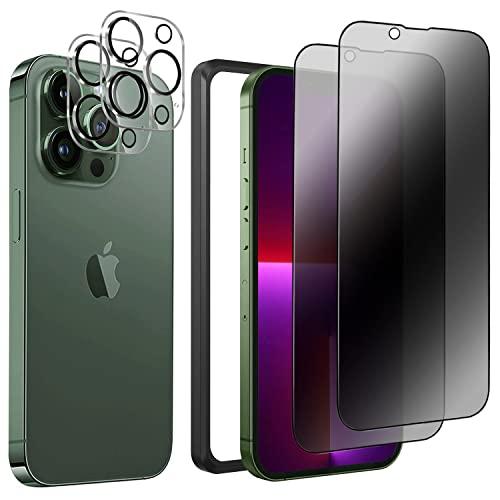 DZHFU iPhone 13 Pro 強化ガラスフィルム4枚入り 28°覗き見防止 6.1インチ 全面保護 硬度9Ｈ 滑らかなタッチ操作 指紋 | 