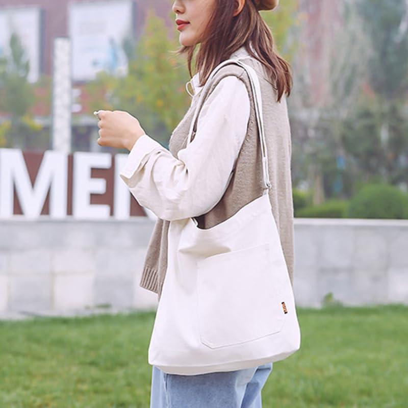 [RUMIERE] トートバッグ キャンバス ショルダーバッグ 大容量 通勤 通学 斜めがけ メンズ レディース (ホワイトB) |  | 01