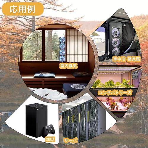 YOWEE 4 連 120mmx25mm AC 冷却ファン ケースファン AC 100-220V スピードコントローラー付き、窓用 温室用 車中 |  | 01