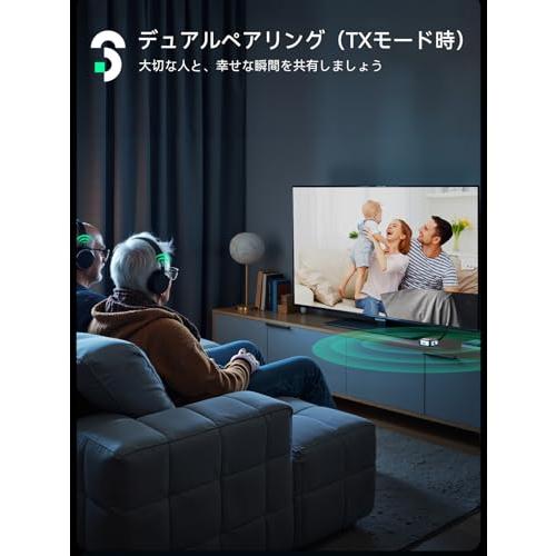 SOOMFON トランスミッター＆ レシーバー、Bluetooth5.3、LCD スクリーン付き 2-in-1 ワイヤレス 飛行機/車載/テレビ |  | 02