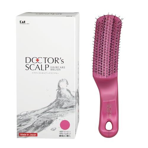 貝印 KAI ヘアブラシ ドクターズスカルプケアブラシ レギュラー 頭皮ケア ピンク KQ1600 | 