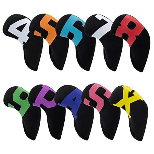ゴルフアイアンカバーゴルフアイアンヘッドカバー セット ゴルフヘッドカバー アイアン用 ネオプレン素材 ゴルフアイアン用ヘッドカバー カラフル番 | 