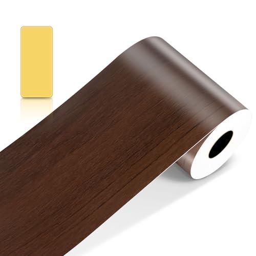 20m 壁紙シール マスキングテープ 木目 茶色 幅広10cm 厚手 強い粘着力 巾木 シール 床 窓枠用 リメイクシート 剥がせる 小口テープ | 