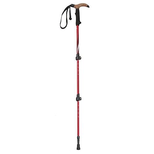 キャプテンスタッグ(CAPTAIN STAG) トレッキングポール トレッキングステッキ Tグリップ 3段クイックロック式 レッド FEEL B | 