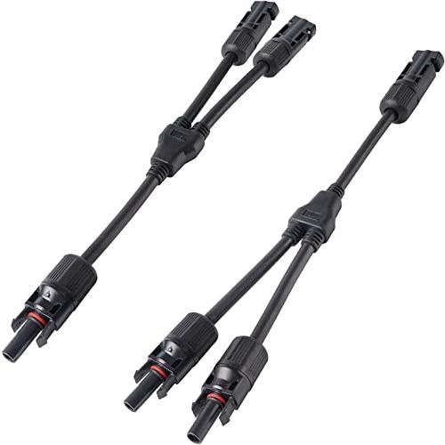 1ペア MC4 並列 太陽光発電ソーラー コネクタ ソーラーコネクタ Y分岐パラレルケーブル ソーラーパネルケーブルコネクタ オス1頭〜メス2頭 | 