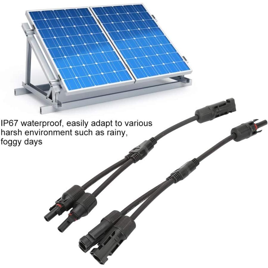 1ペア MC4 並列 太陽光発電ソーラー コネクタ ソーラーコネクタ Y分岐パラレルケーブル ソーラーパネルケーブルコネクタ オス1頭〜メス2頭 |  | 02