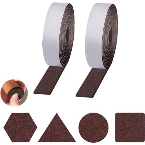 2本入家具保護パッド 2.3cmｘ200cm フェルトパッド キズ防止テープ 自由にカット キズ防止・防音 (ブラウン)フェルト 椅子 あし 傷 | 