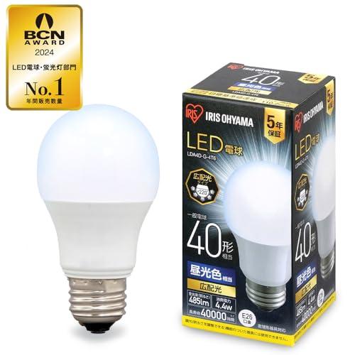 E26アイリスオーヤマ LED電球 40W形相当 昼光色 口金直径26mm 広配光 密閉器具対応 LDA4D-G-4T6 | 