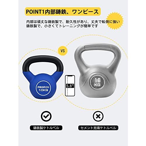 PROIRON ケトルベル ネオプレン 鉄製 10kg 一体型鋳鉄 |  | 01
