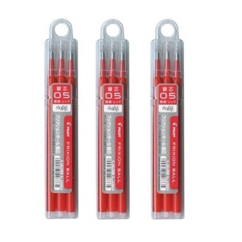 パイロット フリクションボール 0.5mm 替え芯 レッド 3本入 3個セット | 