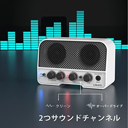 LEKATO ミニギターアンプ エレキギターアンプ 小型 2つサウンドチャンネル 充電式 5W Bluetooth 機能対応 ヘッドホンアンプ |  | 01