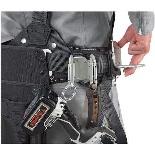タジマ セフシステム 着脱式工具ホルダー 軽量アルミ カラビナ小 ダブル SFKHA-CSW 着脱楽々 ベルトに後から装着 腰道具の組み換えが簡 |  | 01