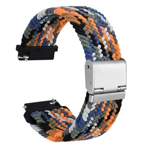 [WOCCI] 22mm 時計バンド ナイロン 時計ベルト 無段階調整 スマートウォッチ用バンド カモフラージュ/シルバーバックル | 