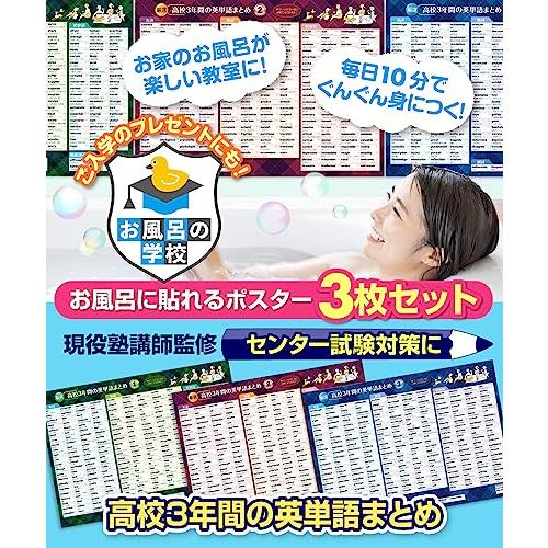 お風呂の学校 高校３年間の英単語まとめ お風呂ポスター 3枚セット 日本製 厳選769語収録 センター試験対策 大学受験 TOEIC B3サイズ |  | 01