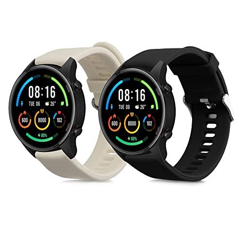 kwmobile 2x バンド Xiaomi Mi Watch/Mi Watch Color Sport対応 ベルト - シリコンバンド ソフト | 