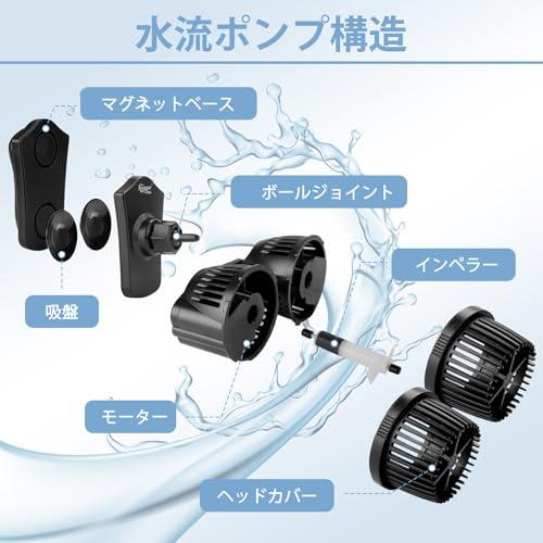 hygger 水流ポンプ 強力 ウェーブポンプ 8000L/H 150-416L水槽対応