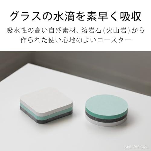 アンドエヌイー(&NE) ラバストーンコースター プリント レッドフラワー LavaStone 直径9cm×厚さ1cm 吸水 コースター 溶岩石 |  | 01