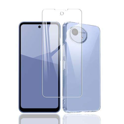 対応 Aquos Wish 5 ケース1枚ガラスフィルム+1個TPU シリコン ケース