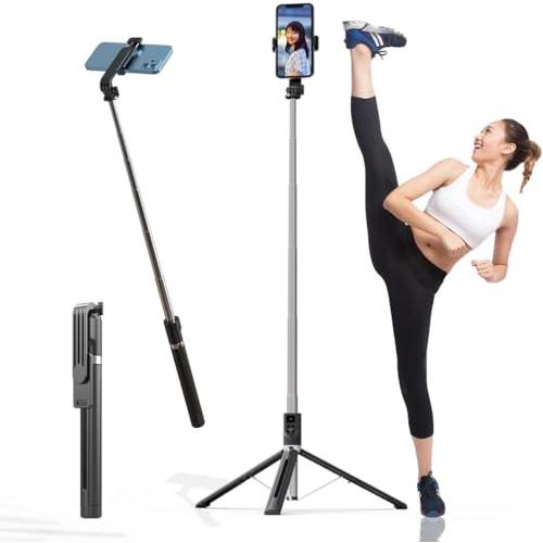 Txfuons スマホ三脚 自撮り棒 長い 185CM スマホスタンド iphone 三脚 150cm以上 セルカ棒 360度回転 パノラマ写真 | 
