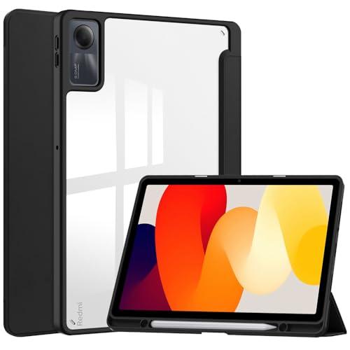 2023年発売 Redmi Pad SE 11インチ ケース 背面クリア 透明 ペンホルダー付き redmi pad se カバー タブレットケ | 