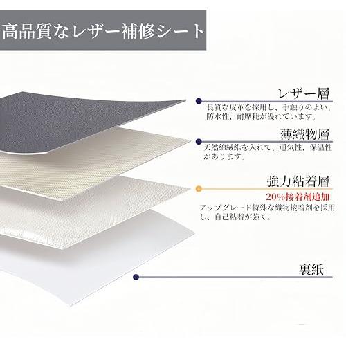 HIHIMARVEX 合皮 補修シート 大判 40CM *150CM 強粘着 レザー補修シート 合皮補修パッチ 合皮補修テープ ソフト手触り 良 |  | 01