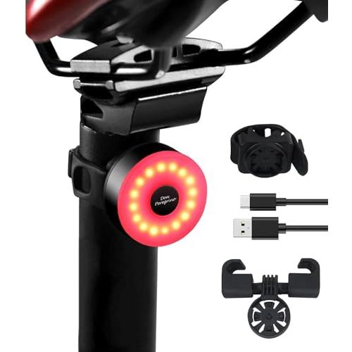 自転車 テールライト 90時間持続 - 自転車 ライト 防水 充電式usb-c 5つのモード サドル＆シートポスト用クイックリリースマウント D | 