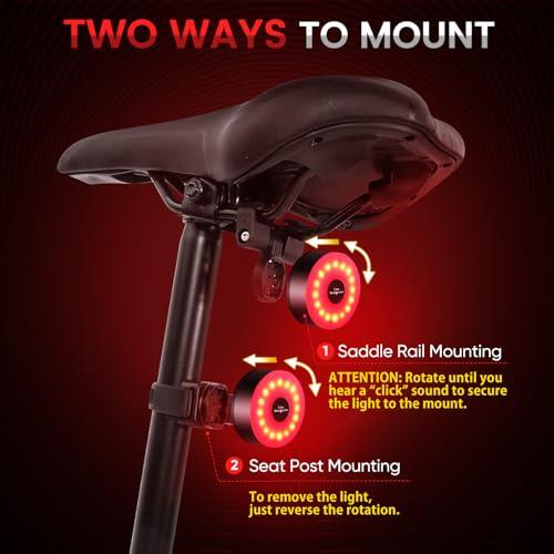自転車 テールライト 90時間持続 - 自転車 ライト 防水 充電式usb-c 5つのモード サドル＆シートポスト用クイックリリースマウント D |  | 02