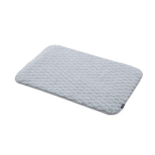 carari(カラリ) バスマット タオル地 60×40cm グレー ぽこぽこ 立体織り マイクロファイバー 吸水 速乾 カラリポコバスマット | 