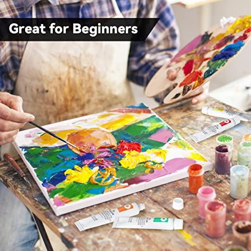 LIGHTWISH 油絵の具 学習油絵セット 24色 x 12ml キャンバス絵画用の豊富な顔料油ベースの絵の具、初心者、学生、大人向けの非毒性 |  | 02
